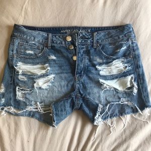 Ripped jean shorts